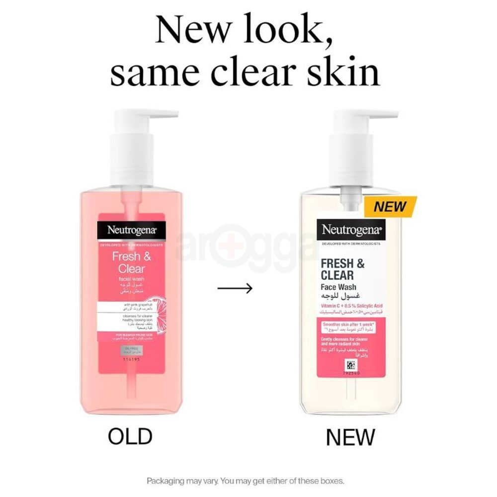 Neutrogena Fresh & Clear Facial Wash with Pink Grapefruit for Blemish Prone Skin 200ml  