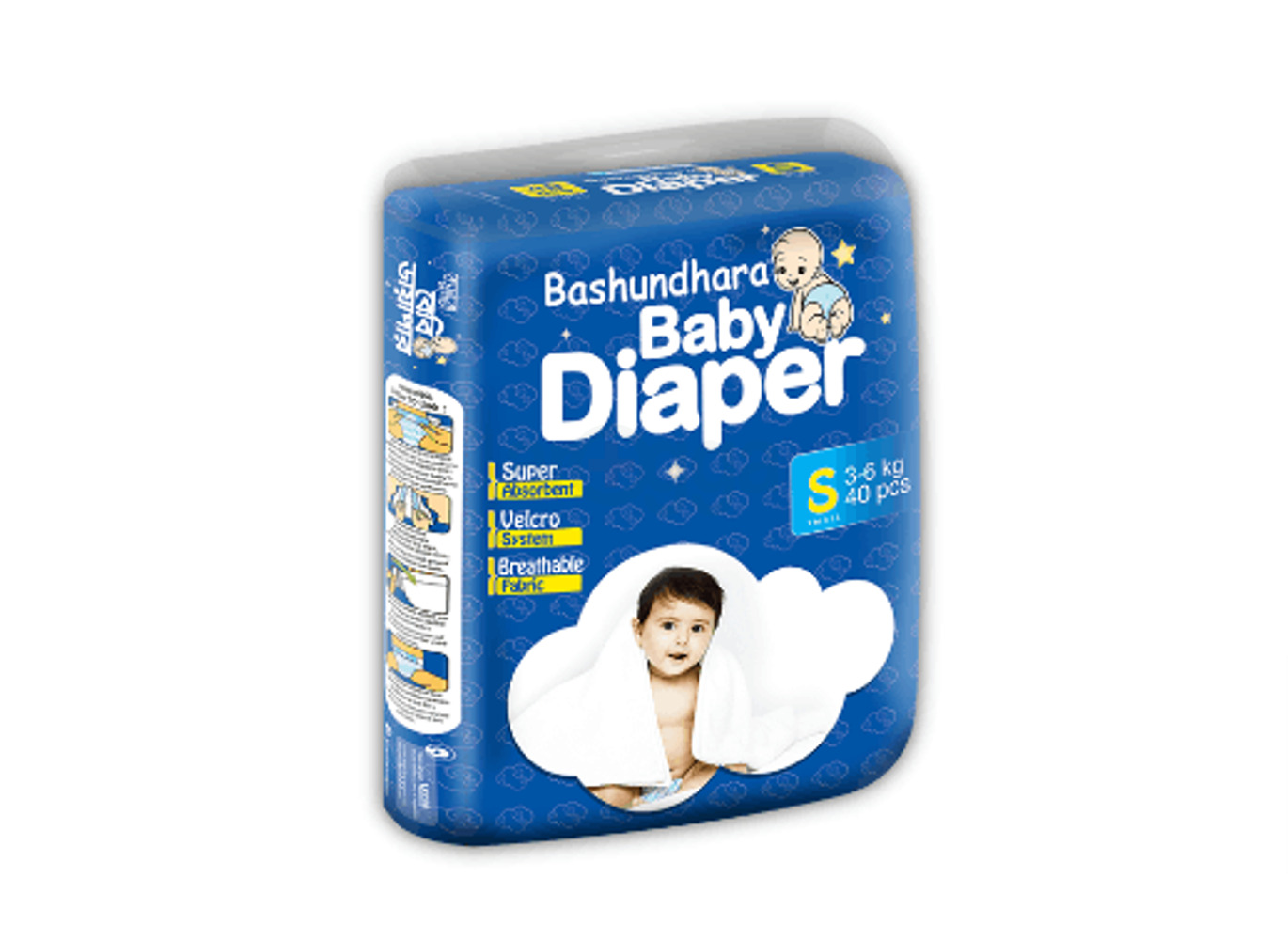 Bashundhara Baby Diaper-Standard Series S 40's Pack  