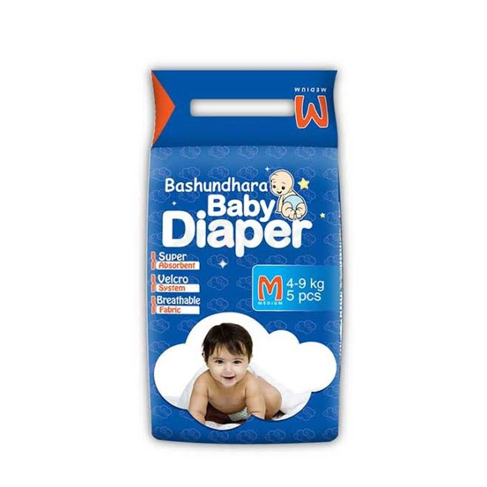 Bashundhara Baby Diaper-Standard Series (M) 5's Pack  