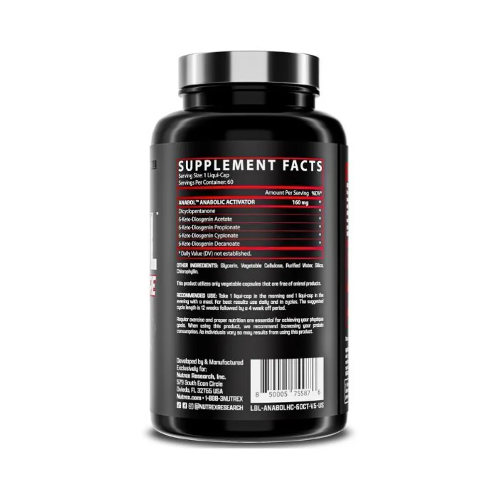 Nutrex Research Anabol Hardcore Anabolic Activator, Muscle Builder and Hardening Agent, 60 Pills  