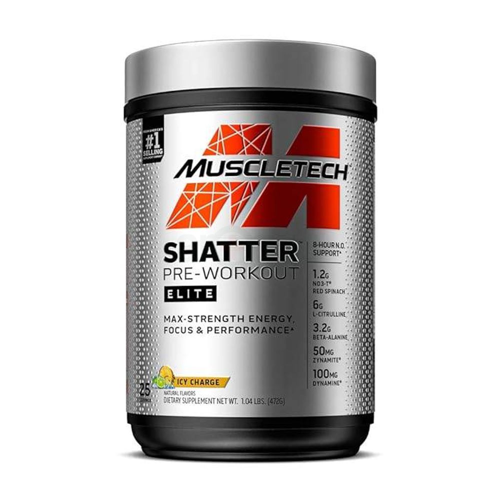 Muscletech Shatter Elite Pre-Workout, Icy Charge, 25 Serving Icy Charge Protein Powder
