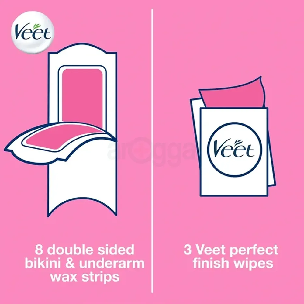 Veet Easy Gel Bikini & Underarm Wax Strips for Normal Skin  