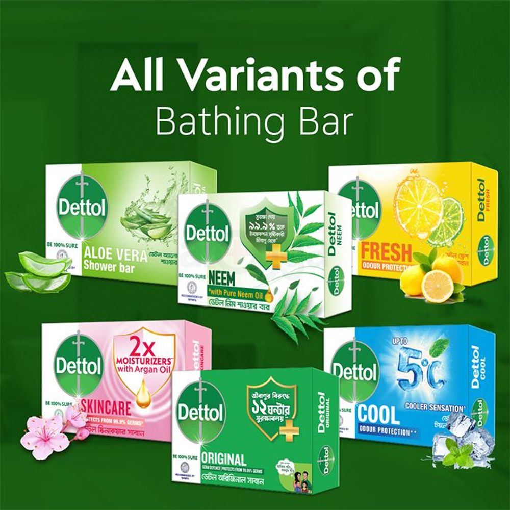 Dettol Soap Original Pack of 3 (75gm X 3), Bathing Bar Soaps with Free Tiffin Box  