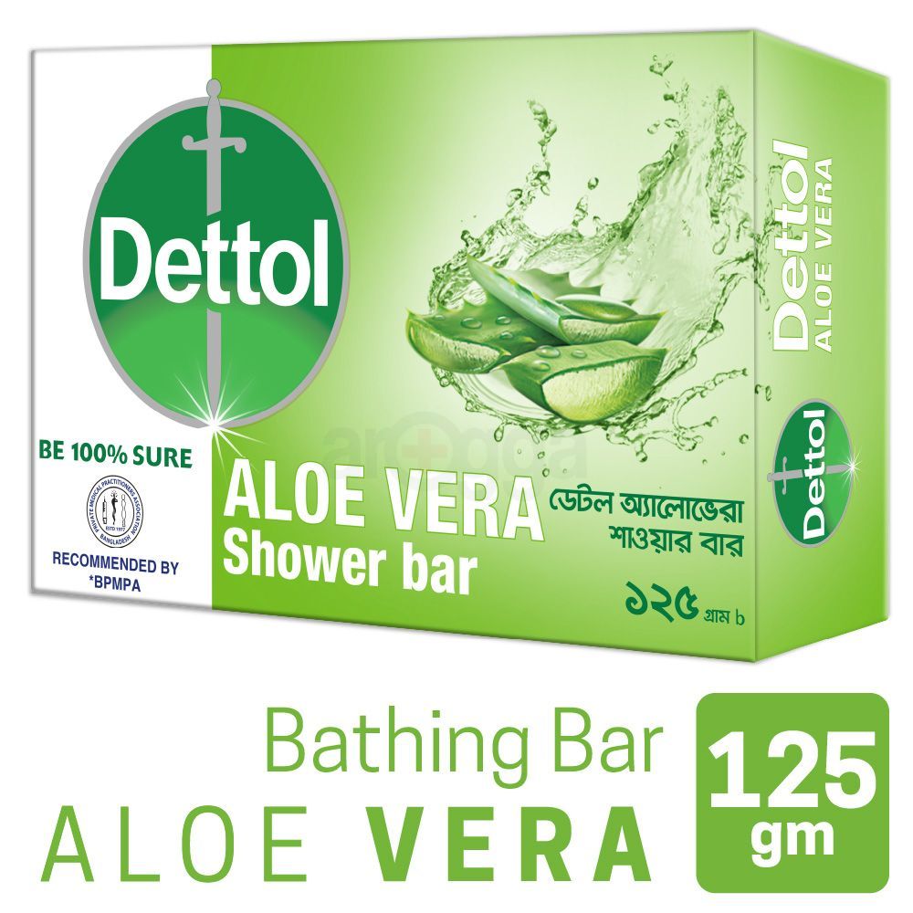 Dettol Soap Aloe Vera 125gm Bathing Bar Soap with Aloe Vera Extract  