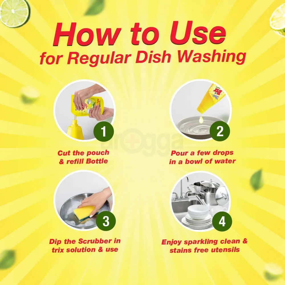 Trix Dishwashing Liquid Lemon Poly 250ml  