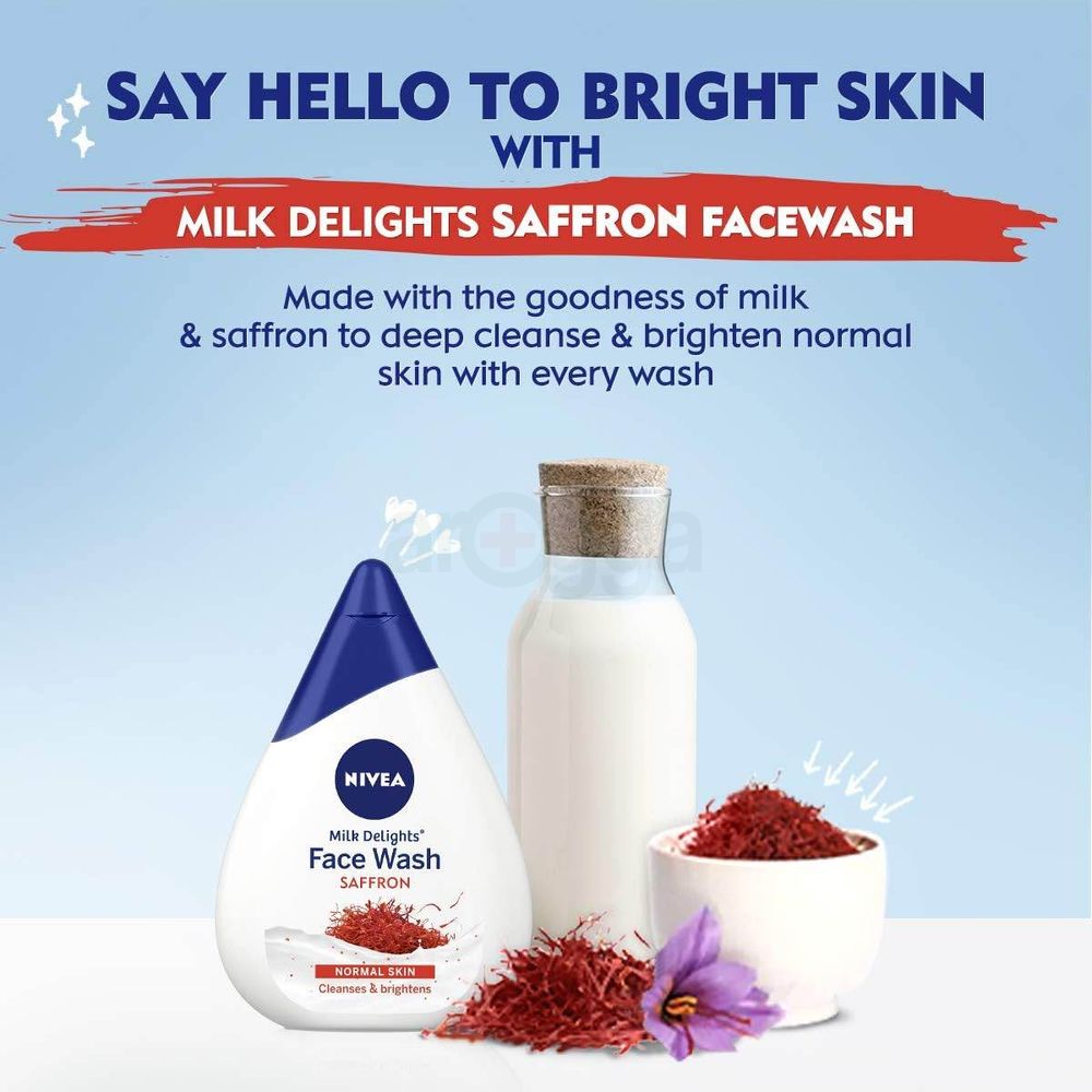 NIVEA Milk Delights Face Wash Precious Saffron (Normal Skin) 100ml  
