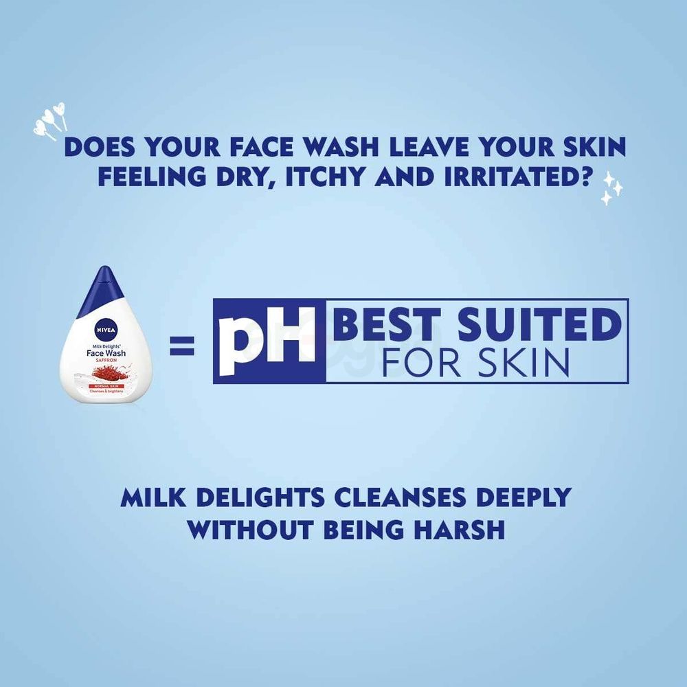 NIVEA Milk Delights Face Wash Precious Saffron (Normal Skin) 100ml  