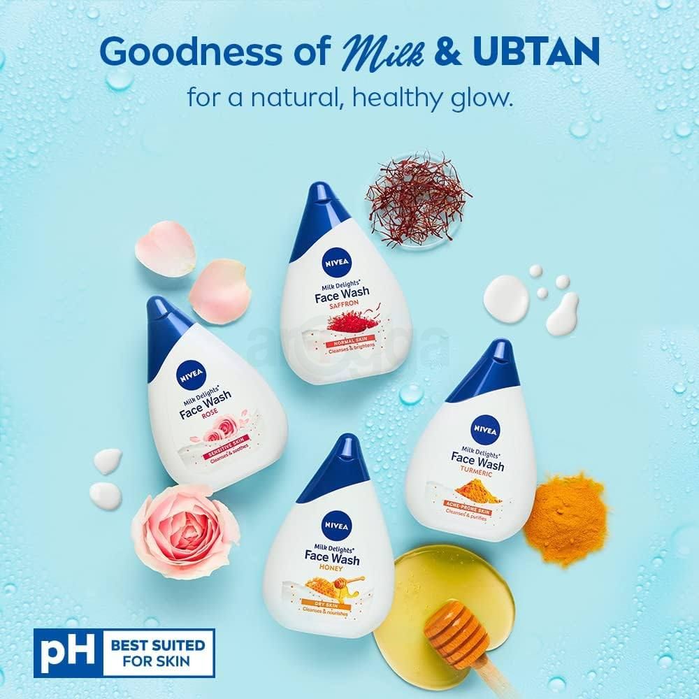 NIVEA Milk Delights Face Wash Precious Saffron (Normal Skin) 100ml  
