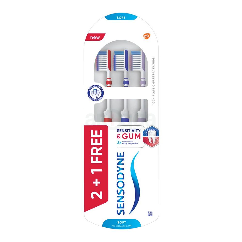 Sensodyne Sensitivity & Gum Toothbrush 3X effective on gums (Buy 2 Get 1)  