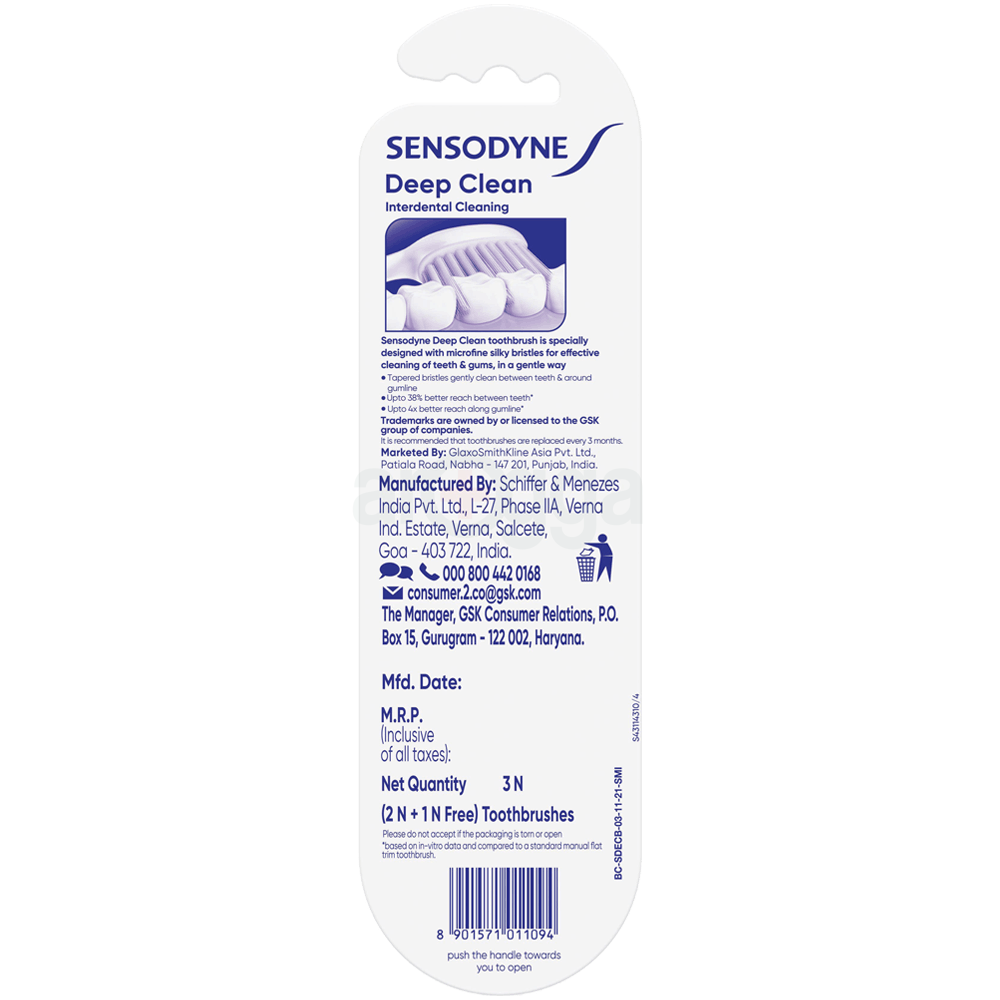Sensodyne Deep Clean Toothbrush With Extra Soft Bristles (Buy 2 Get 1)  