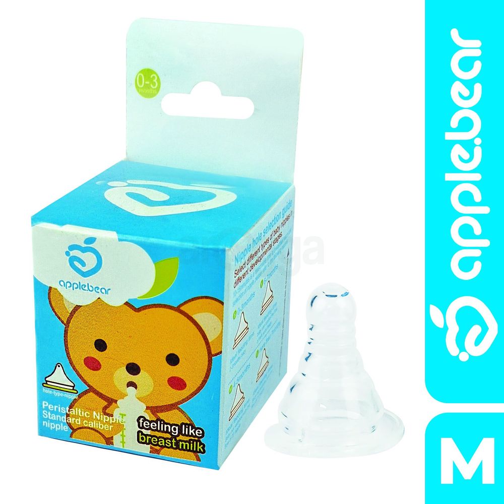 AppleBear Peristaltic Nipple Standard Caliber(AB-105)- M-3-6 Months  