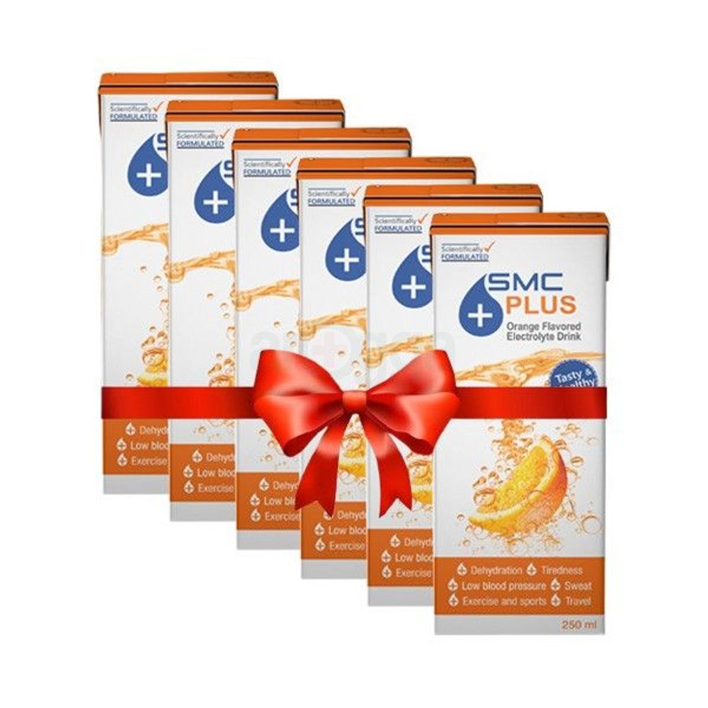 SMC PLUS Orange Flavor Electrolyte Drink 250ml ( 6's Combo Pack)  