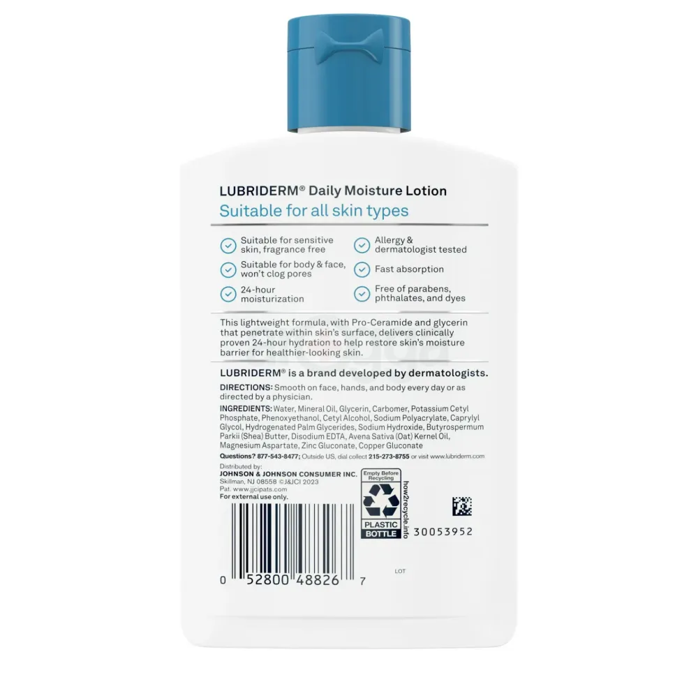 Lubriderm Daily Moisture Lotion for All Skin Types with Shea Butter & Glycerin  