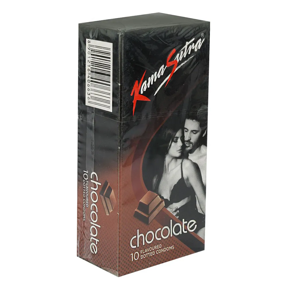 Kamasutra Chocolate Flavoured Dotted Condoms 10's Pack  