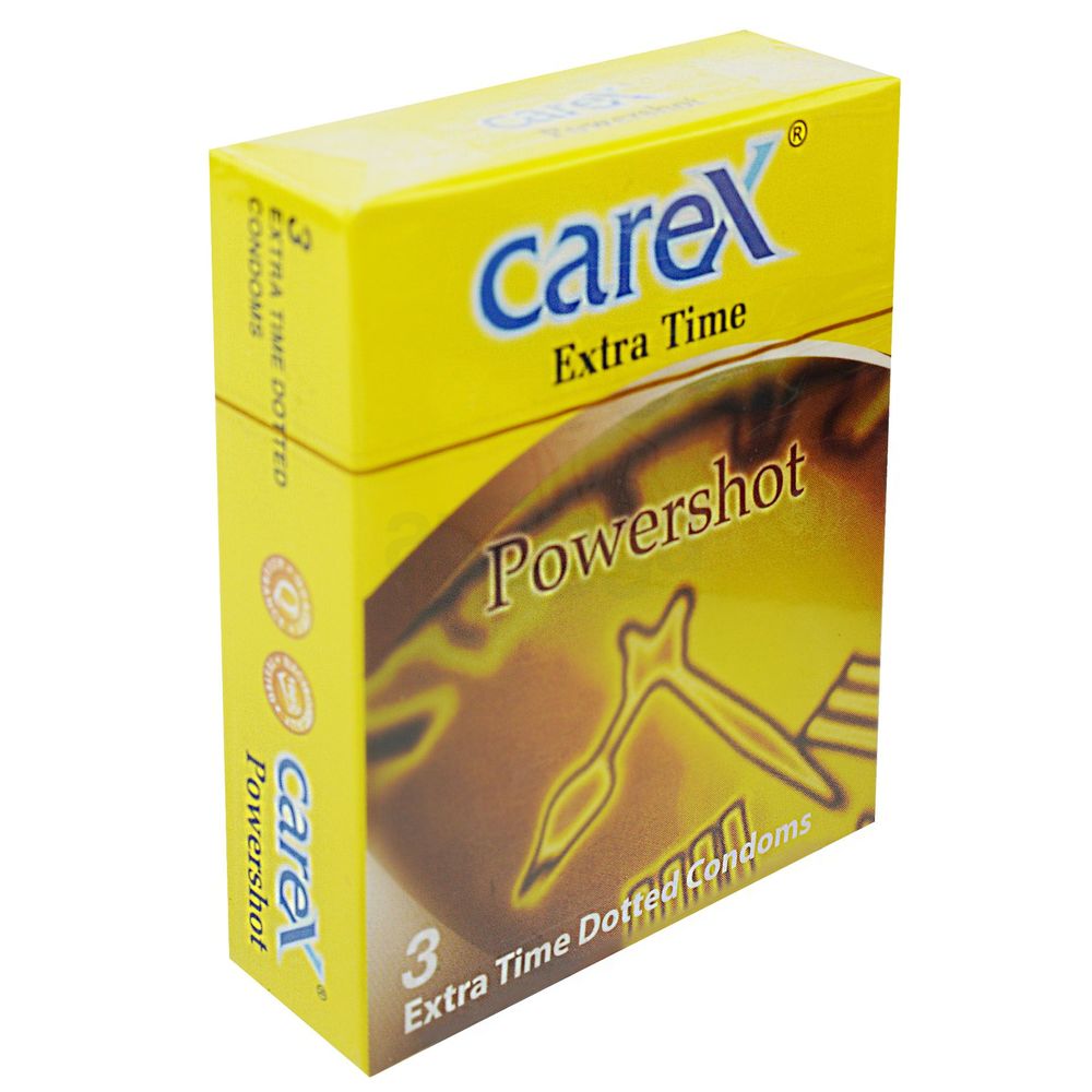 Carex Extra Time Powershot Dotted Condom - 3Pack(Made In Malaysia)  