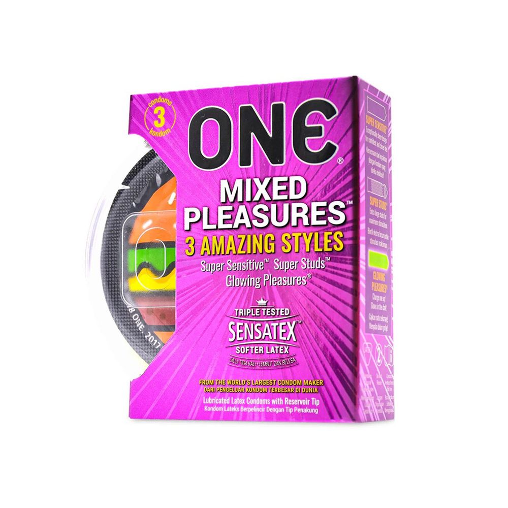 ONE Mixed Pleasures Amazing Styles Condom - 3Pcs Pack(Malaysia)  