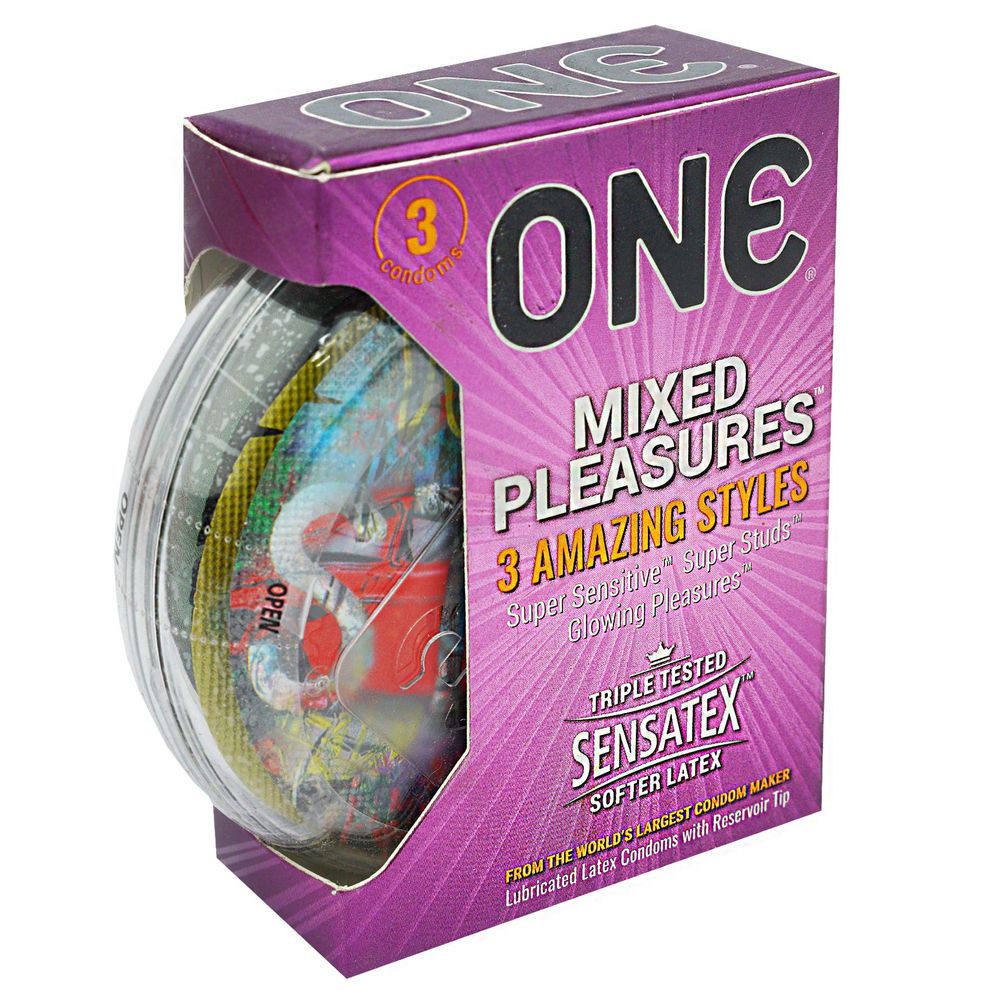 ONE Mixed Pleasures Amazing Styles Condom - 3Pcs Pack(Malaysia)  