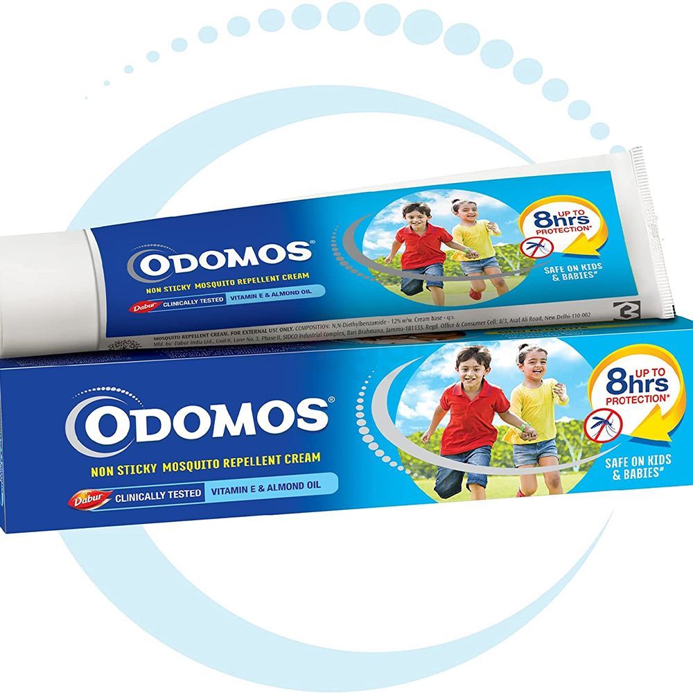 Odomos Non Sticky Mosquito Repellent Cream with Vitamin E 100g  