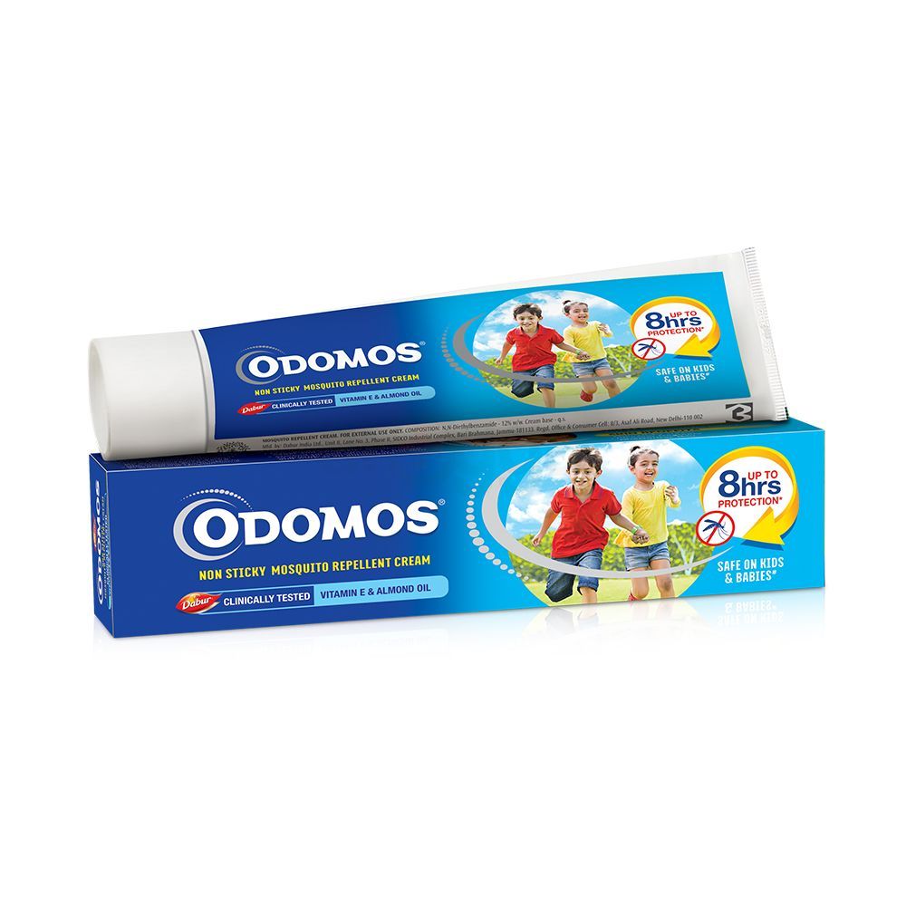 Odomos Non Sticky Mosquito Repellent Cream with Vitamin E 100g  