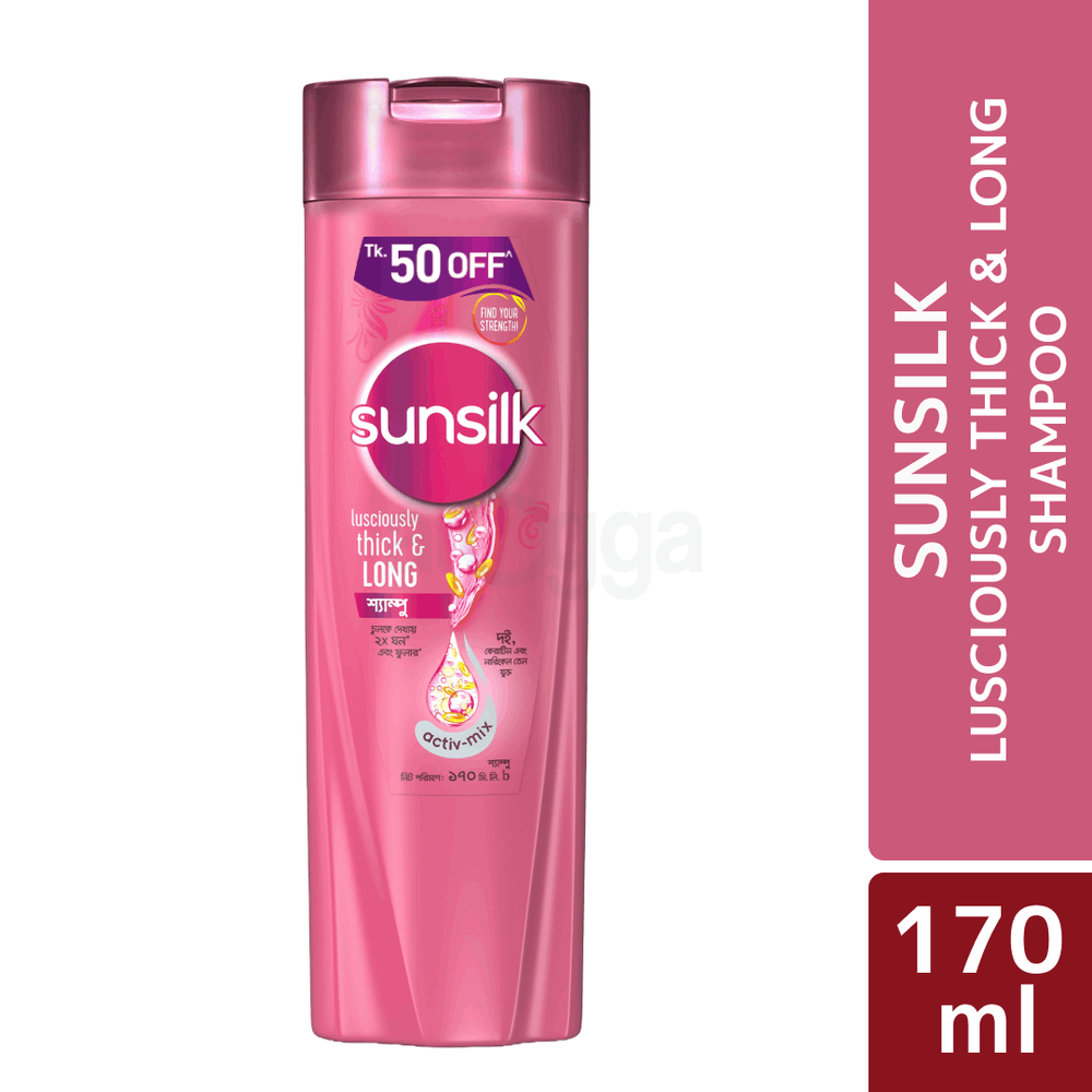 Sunsilk Shampoo Lusciously Thick & Long 170ml (Tk 50 Off)  