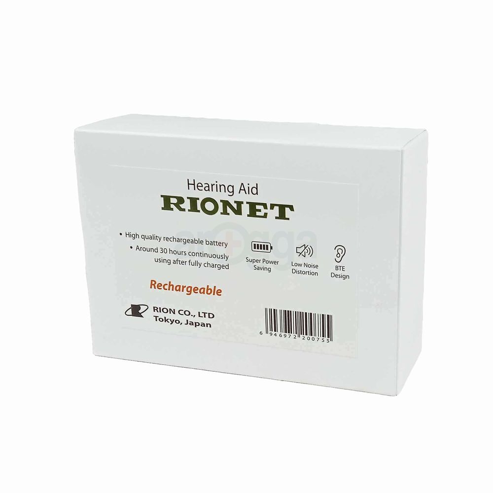 Rionet Rechargeable Digital Hearing Aid High Range BTE Rechargeable Hearing Aid With High Power  Made In Japan (VHP-1301)  