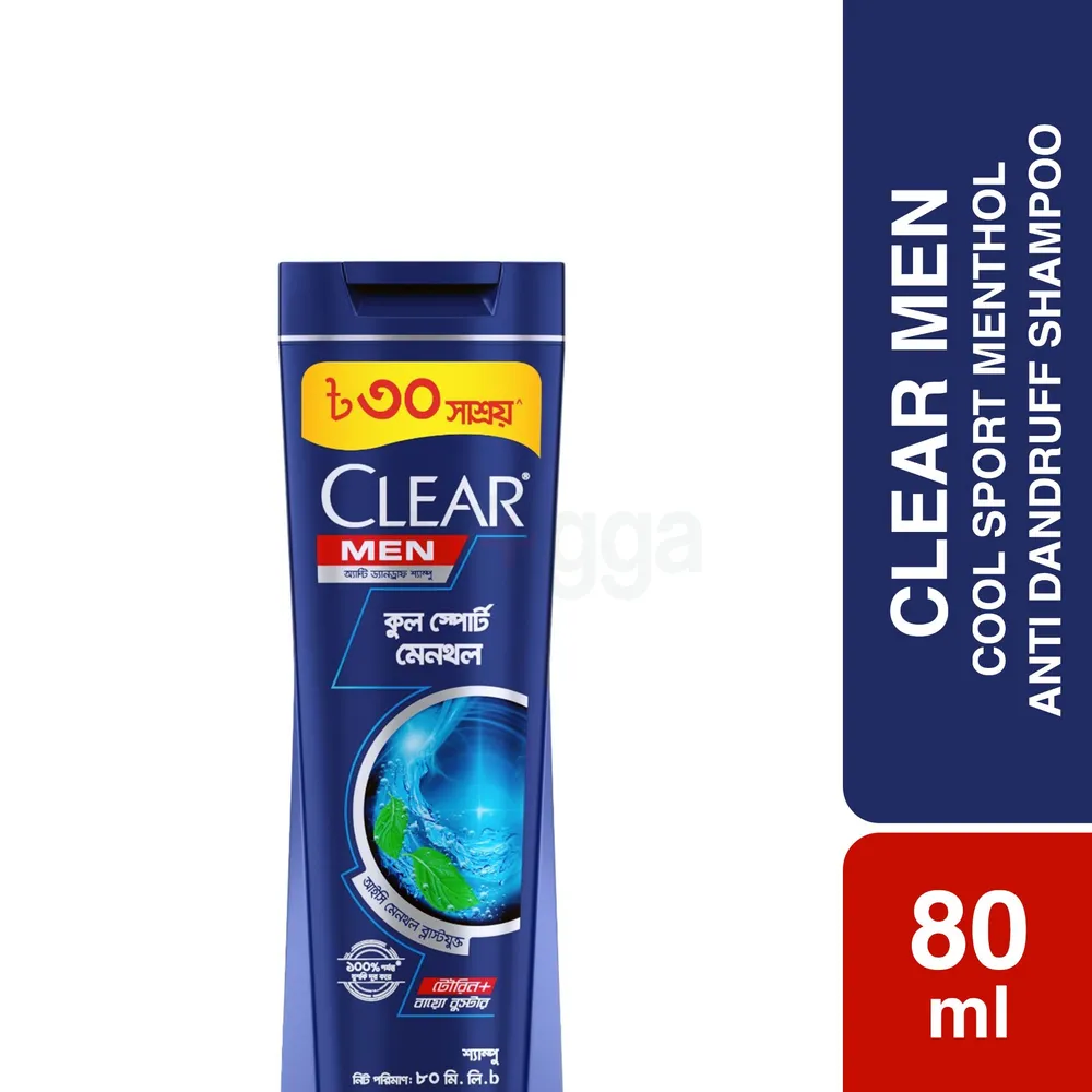 Clear Shampoo Men Cool Sport Menthol Anti Dandruff 80ml  