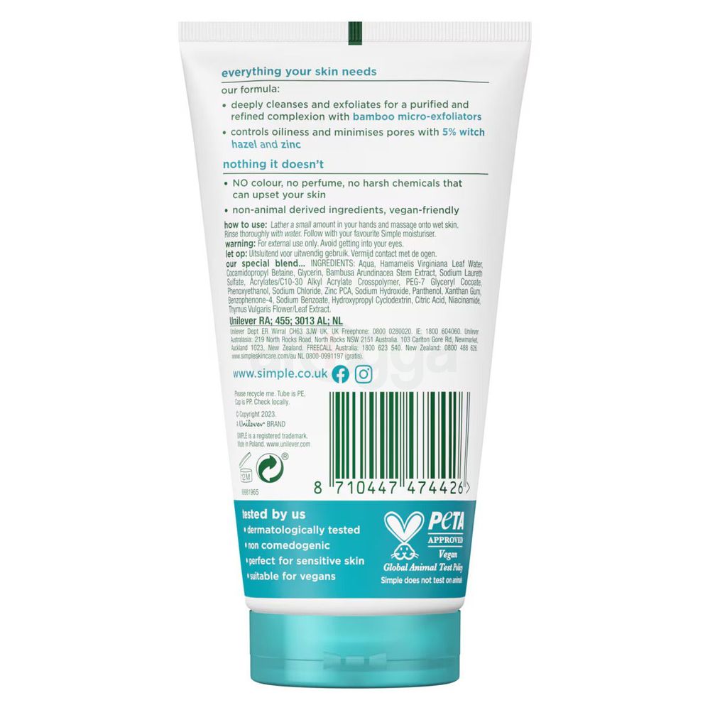 Simple Clear Pore Scrub Daily Skin Detox for Smoother, Clearer Skin  