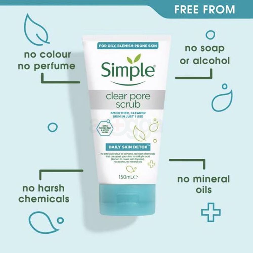 Simple Clear Pore Scrub Daily Skin Detox for Smoother, Clearer Skin  