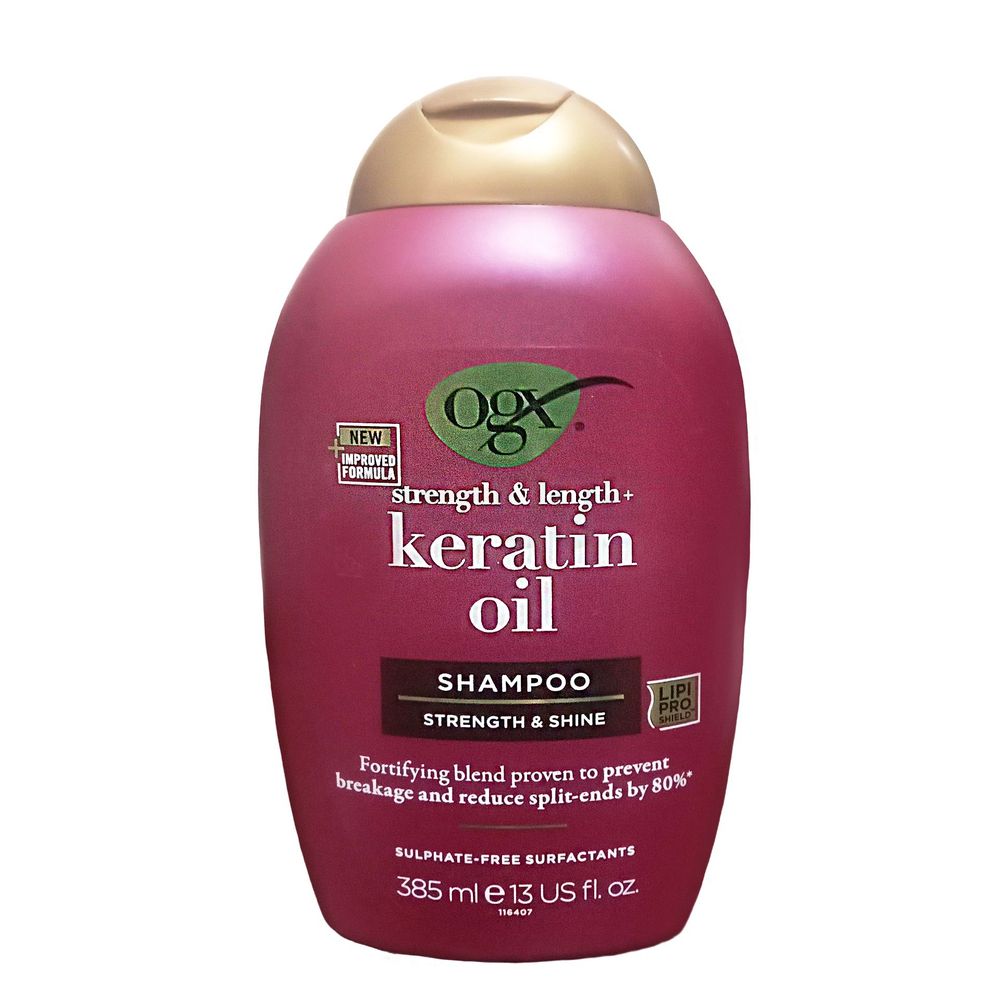 OGX Strength and Shine Keratin Oil Shampoo 385ml (Sulphate Free)  