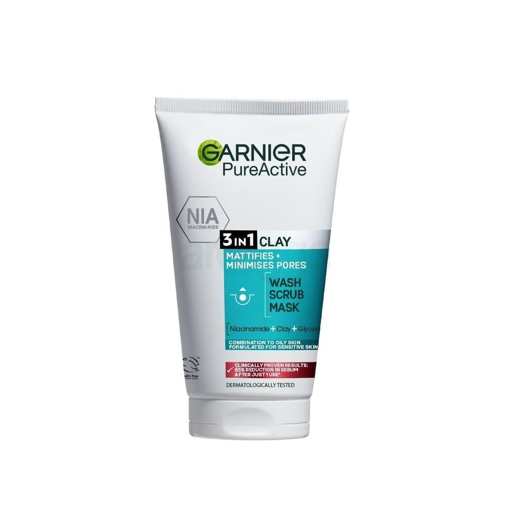 Garnier SkinActive Pure Active 3 in 1 Clay Anti-Shine & Imperfections 150ml  