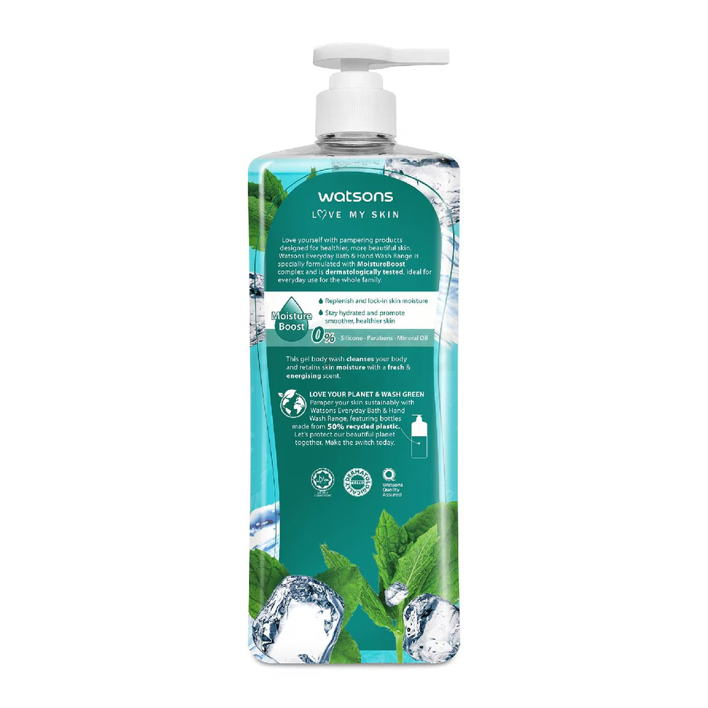 Watsons Love My Skin Cool Mint Scented Gel Body Wash with Moisture Boost  
