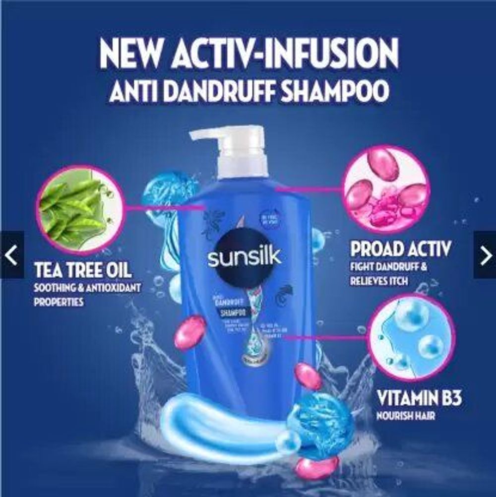 Sunsilk Anti Dandruff Shampoo with Tea Tree Oil, ProAD ACTIV & VITAMIN B3  