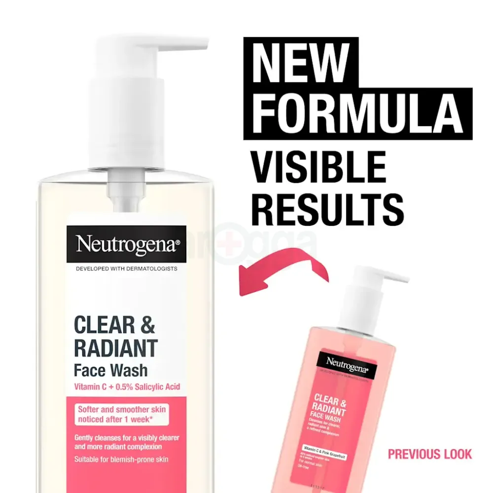 Neutrogena Clear & Radiant Face Wash with Vitamin C + 0.5% Salicylic Acid 200ml  
