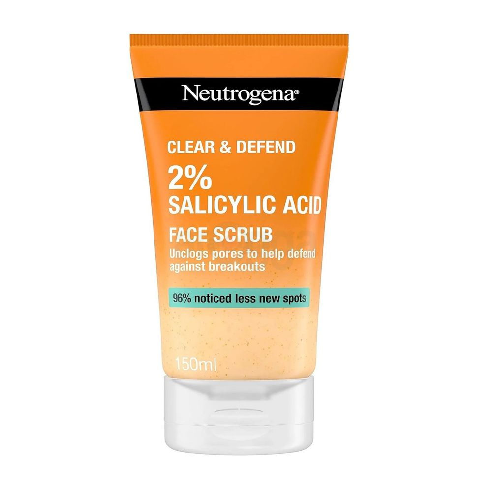 Neutrogena Clear & Defend 2% Salicylic Acid Face Scrub for Spot-Prone Skin  