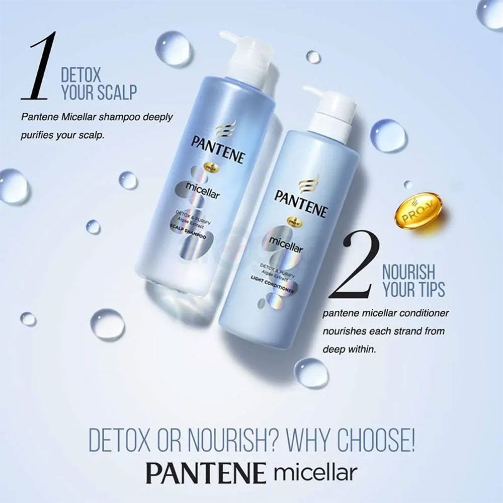 Pantene Micellar Detox & Purify Algae Extract Scalp Shampoo  