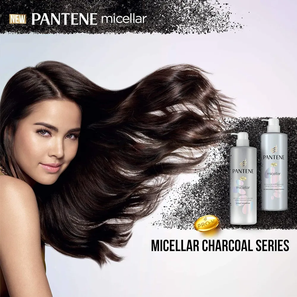 Pantene Micellar Detox & Scalp Cleanse White Charcoal Extract Scalp Shampoo 530ml  