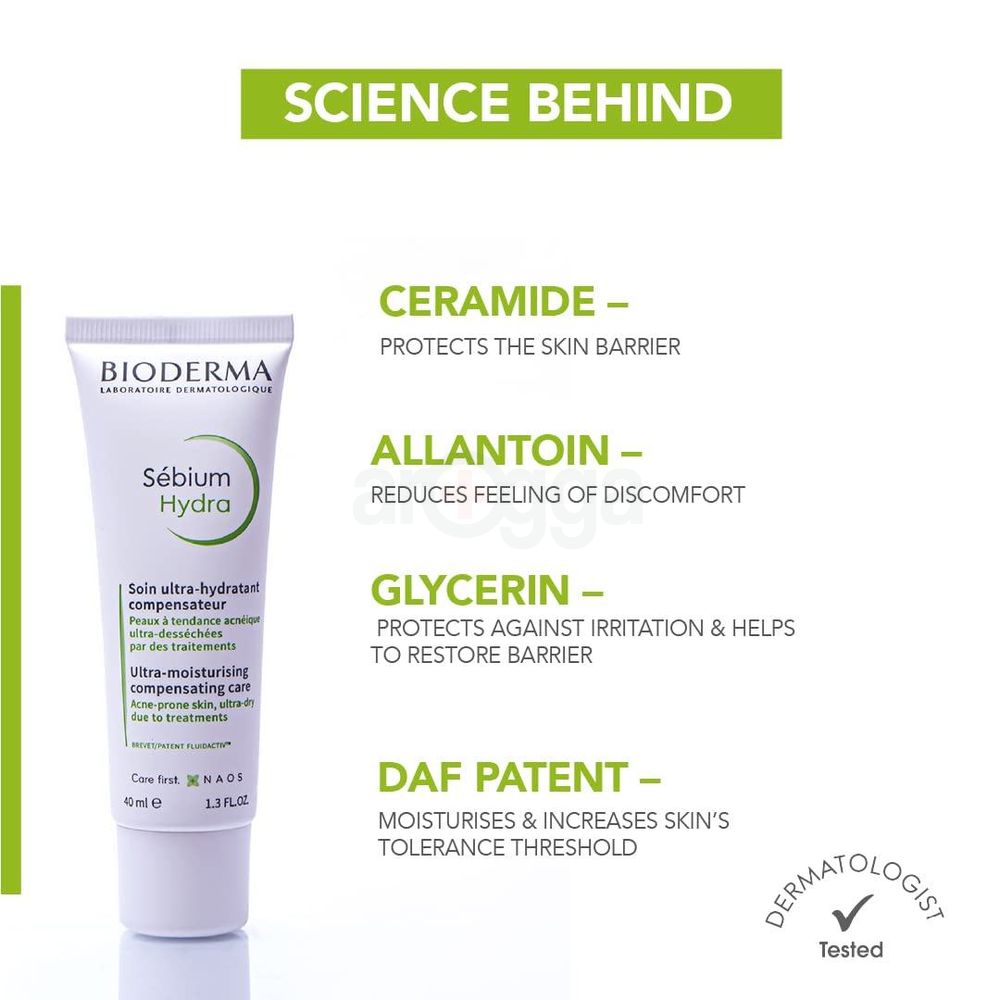Bioderma Sebium Hydra Ultra Moisturising Compensating Care Moisturiser for Acne Prone Skin  