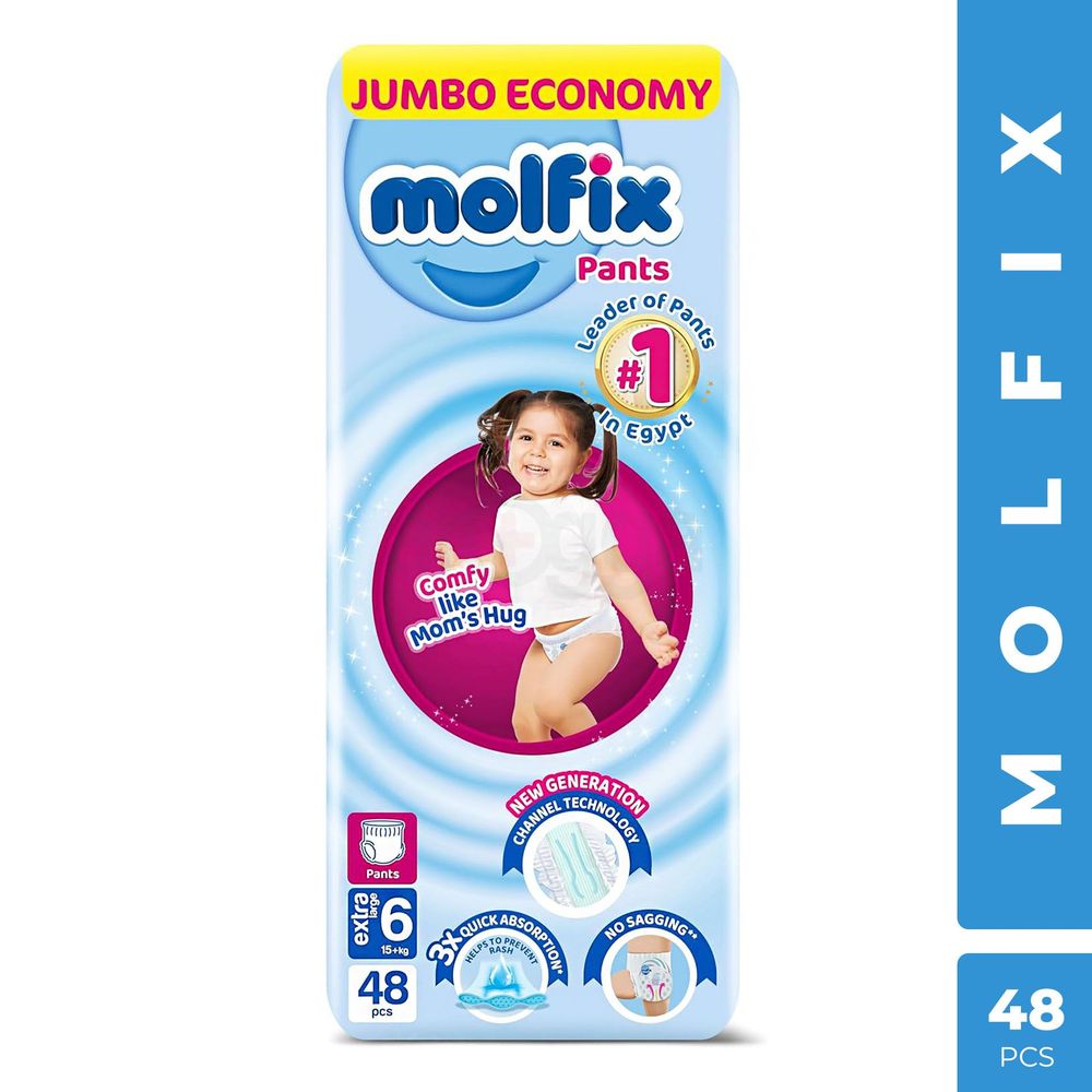 Molfix Jumbo Pants Ex. Large (15+kg) 48 Pcs  
