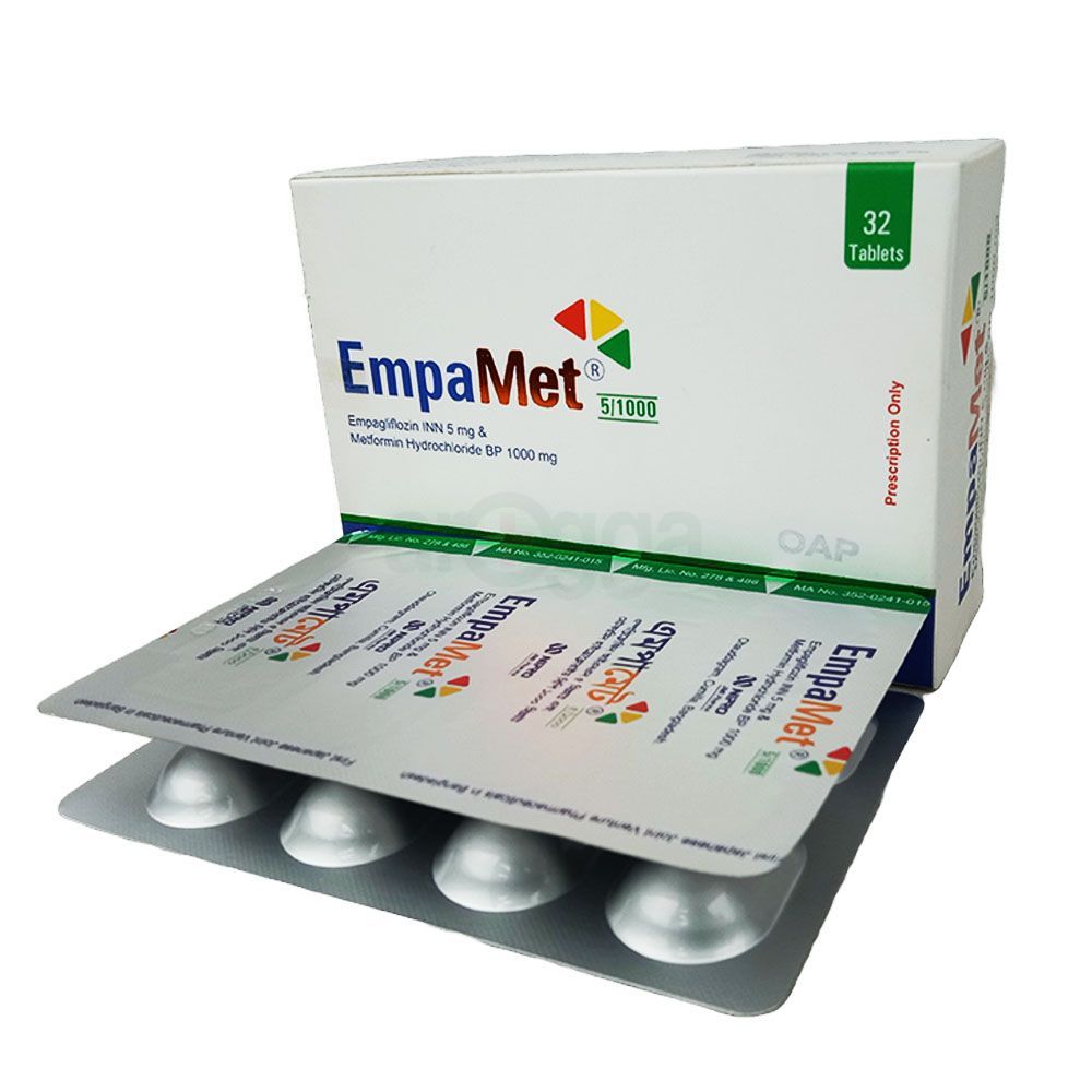 Empamet 5/1000 5mg+1000mg Tablet