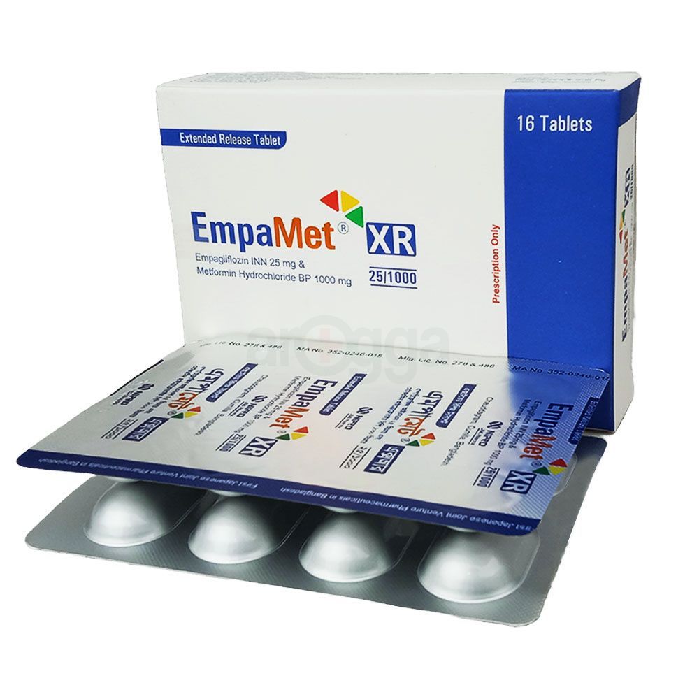 Empamet XR 25/1000 25mg+1000mg Tablet