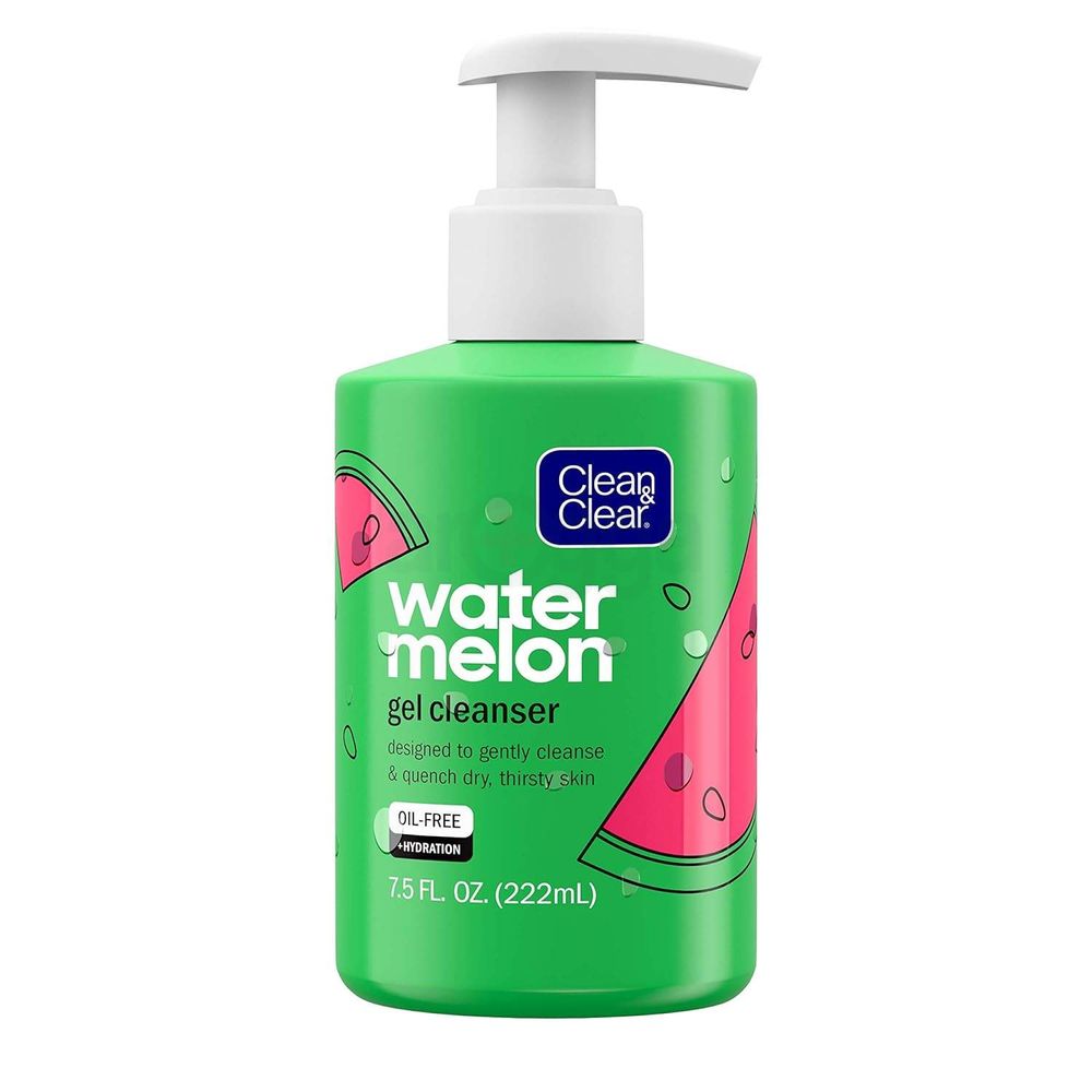 Clean & Clear Oil-free & Hydrating Watermelon Gel Cleanser to Gently Cleanse & Quench Dry, Thirsty Skin  