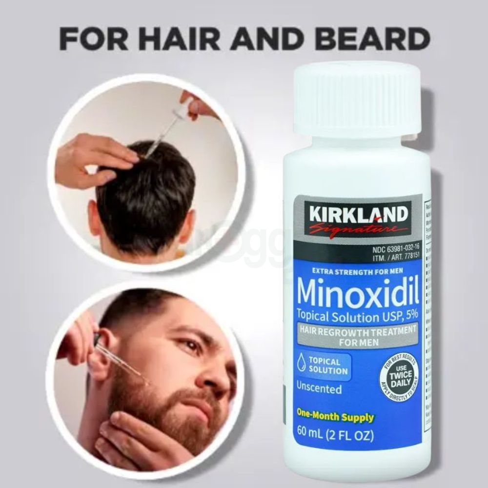Kirkland 5% Minoxidil Extra Strength Hair Loss & Hair Regrowth Treatment for Men 60ml  