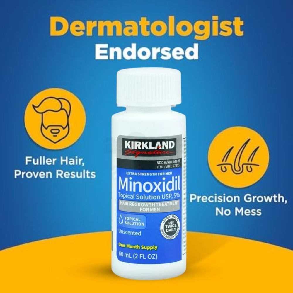 Kirkland 5% Minoxidil Extra Strength Hair Loss & Hair Regrowth Treatment for Men 60ml  