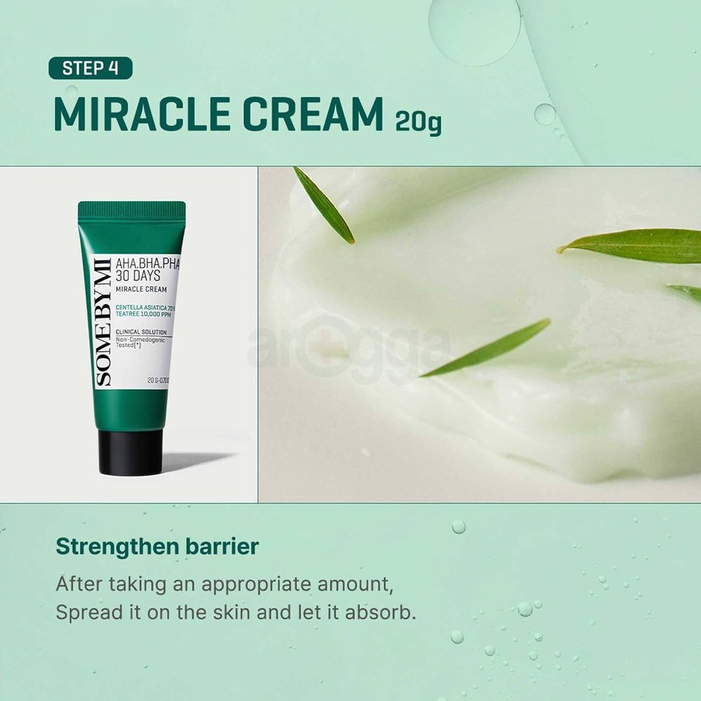 Some By Mi AHA.BHA.PHA 30 Days Miracle Starter Kit - Miracle Cleansing Bar(30g) + Miracle Toner (30ml) + Miracle Serum (10ml) + Miracle Cream (20g)  