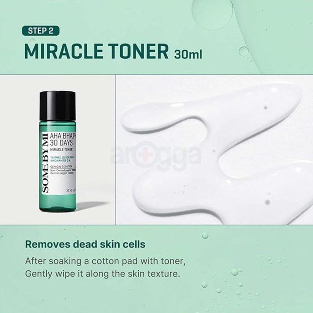 Some By Mi AHA.BHA.PHA 30 Days Miracle Starter Kit - Miracle Cleansing Bar(30g) + Miracle Toner (30ml) + Miracle Serum (10ml) + Miracle Cream (20g)  