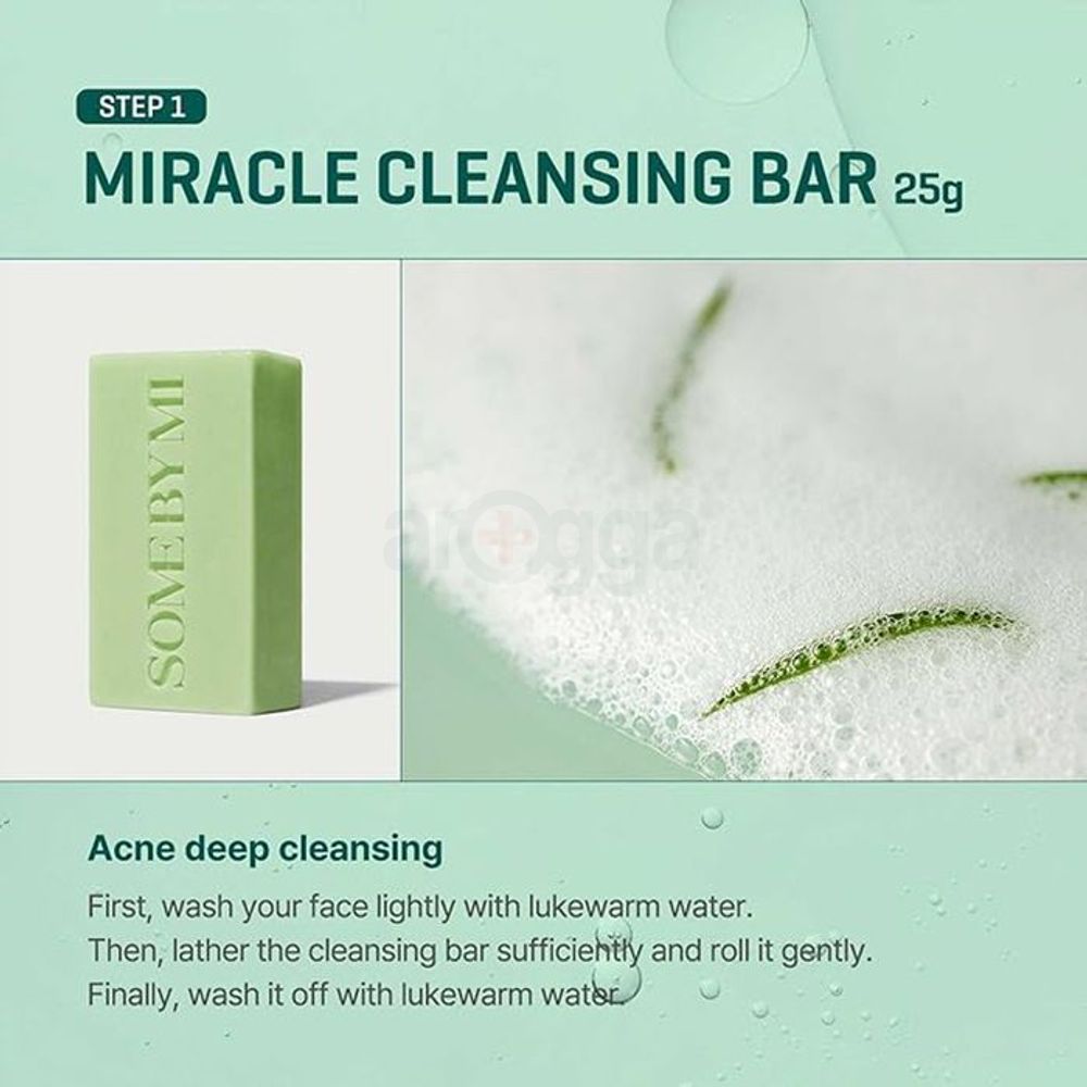 Some By Mi AHA.BHA.PHA 30 Days Miracle Starter Kit - Miracle Cleansing Bar(30g) + Miracle Toner (30ml) + Miracle Serum (10ml) + Miracle Cream (20g)  