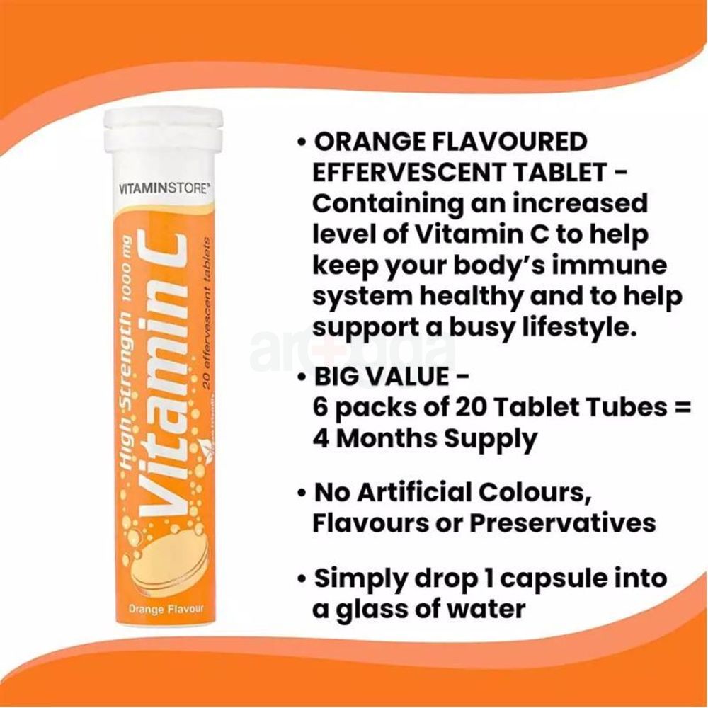 VitaminStore Vitamin C High Strength 1000mg 20 Tablets  