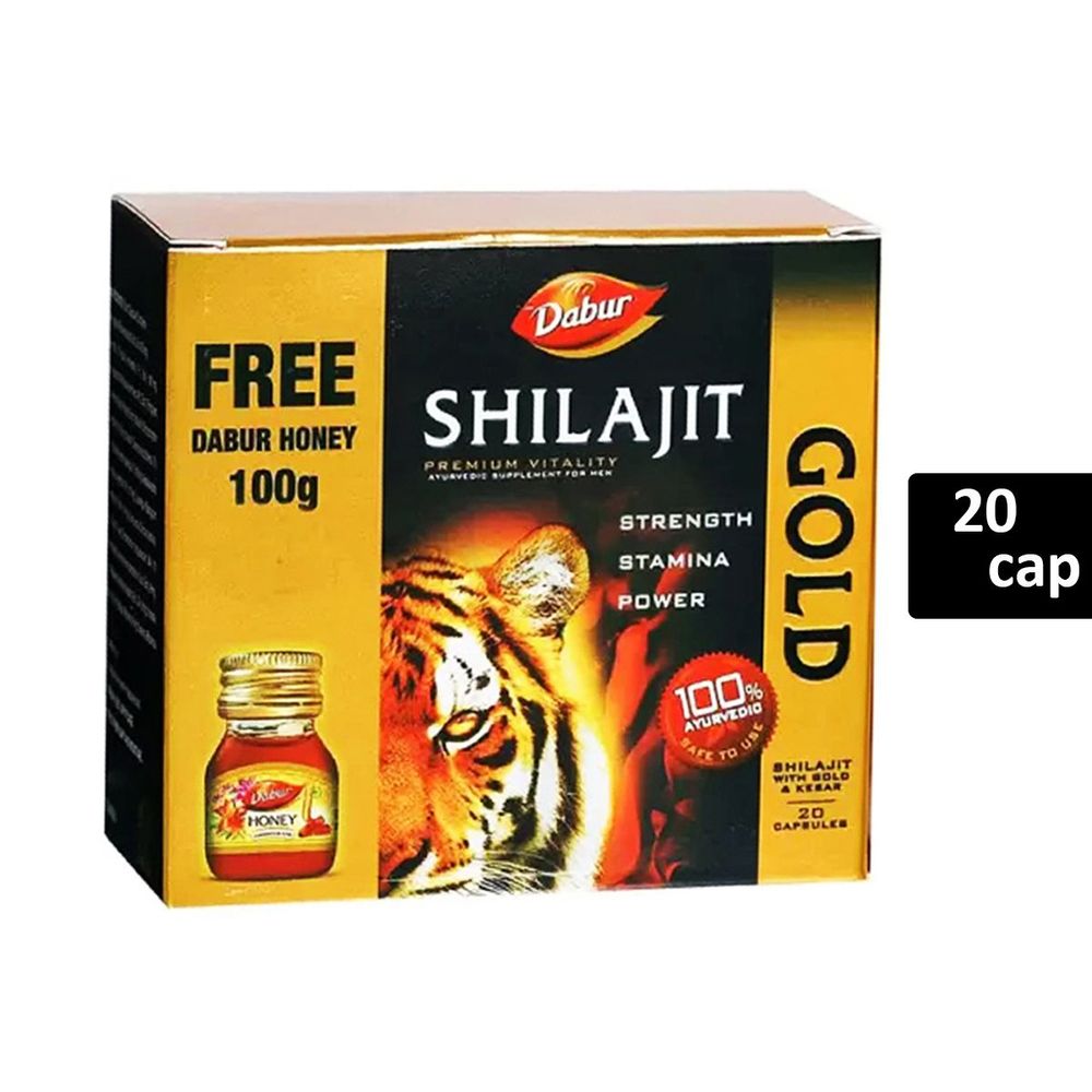 Dabur Shilajit Gold Capsules With Honey (20 Capsules)  