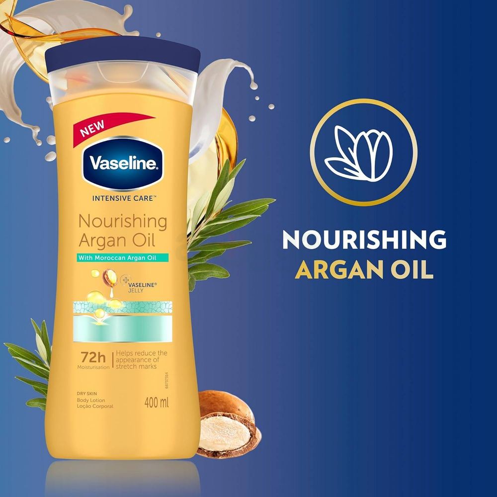 Vaseline Intensive Care Nourishing Argan Oil Moisturising Body Lotion with Moroccan Argan Oil 400ml  