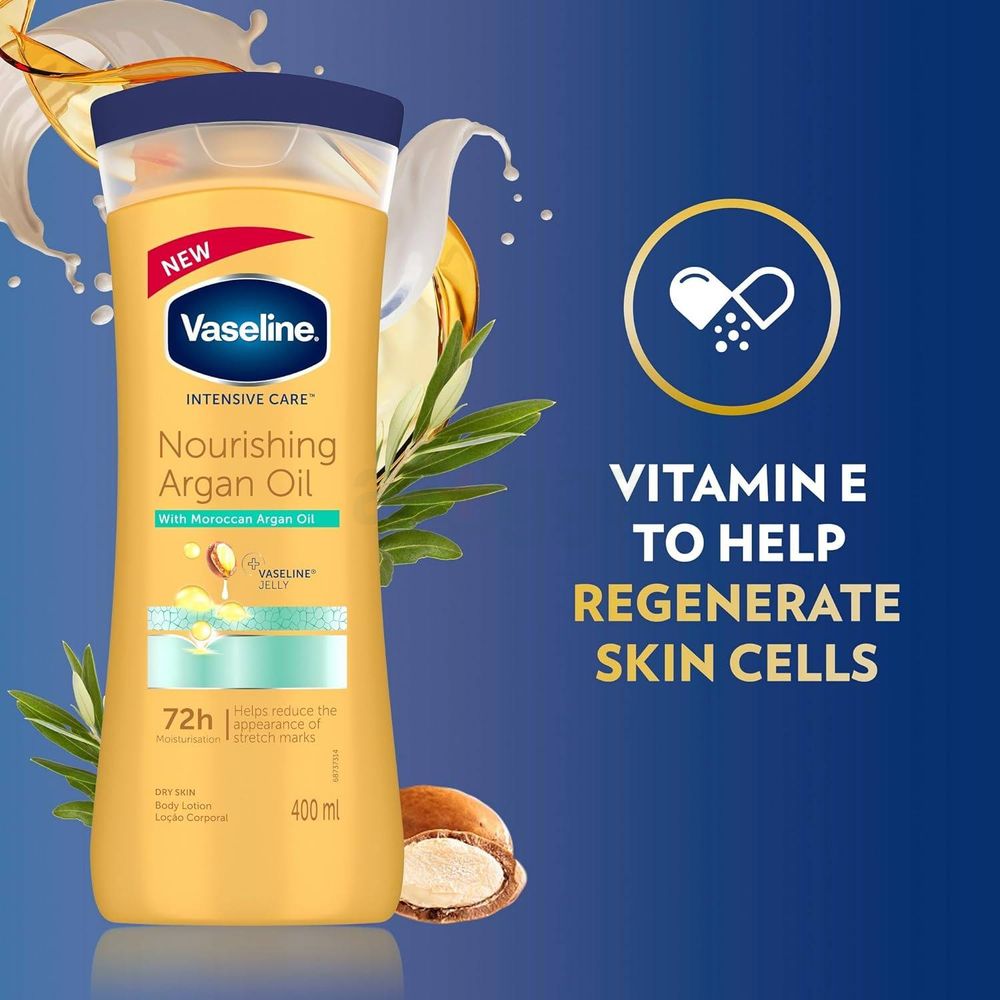 Vaseline Intensive Care Nourishing Argan Oil Moisturising Body Lotion with Moroccan Argan Oil 400ml  